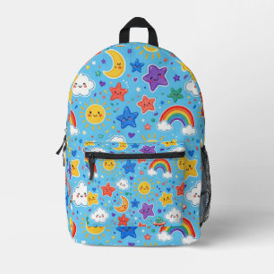 Cute Rainbow Space Seamless Pattern Printed Backpack