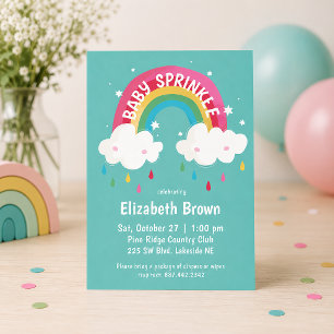 Cute Rainbow Sprinkle Baby Shower Invitation