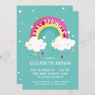 Cute Rainbow Sprinkle Baby Shower Invitation