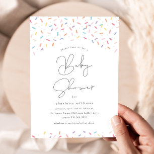 Cute Rainbow Sprinkles Baby Shower Invitation