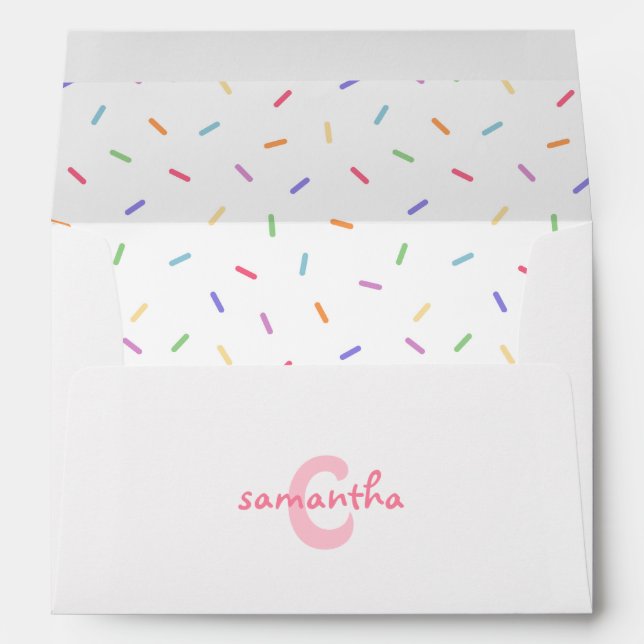 Cute Rainbow Sprinkles Envelope (Back (Bottom))