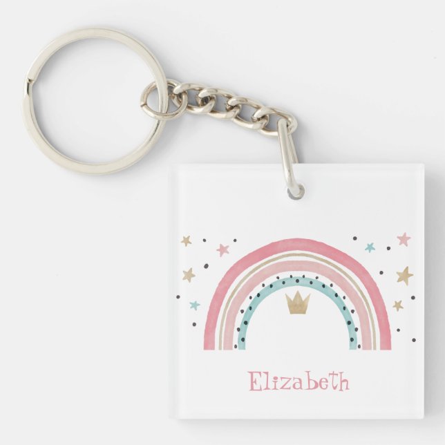 Cute Rainbow Stars  Key Ring (Front)