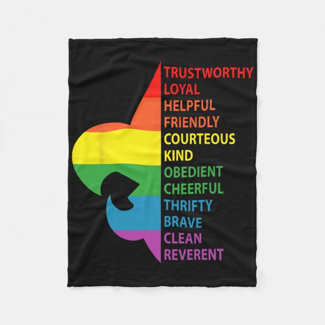 Cute Rainbow Style Scouting Law  Fleece Blanket (Front)