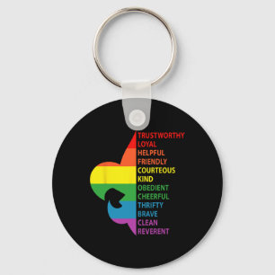 Cute Rainbow Style Scouting Law Key Ring