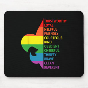 Cute Rainbow Style Scouting Law Mouse Pad