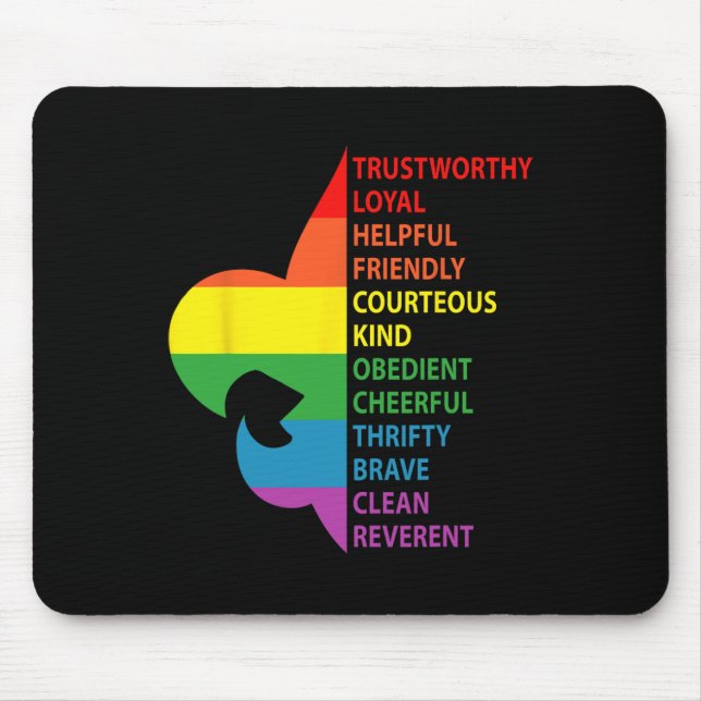 Cute Rainbow Style Scouting Law  Mouse Pad (Front)