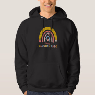 Cute Rainbow Teacher Team Second Grade First Day O Hoodie