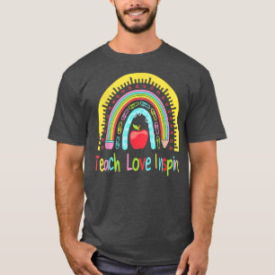 Cute Rainbow Teacher Tee, Teacher Love Inspire T-Shirt