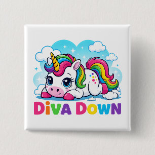 Cute Rainbow Unicorn 15 Cm Square Badge