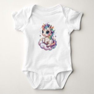 Cute Rainbow Unicorn Baby Bodysuit
