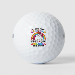 Cute Rainbow Unicorn Cool Birthday Present Funny Golf Balls