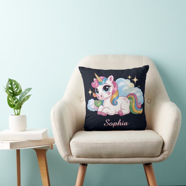 Cute Rainbow Unicorn Cushion (Chair)