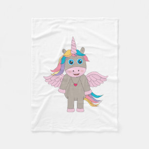 Cute Rainbow Unicorn Design Fleece Blanket