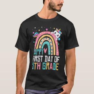 Cute Rainbow Unicorn First Day Of Fifth Grade Teac T-Shirt