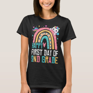 Cute Rainbow Unicorn First Day Of Second Grade Tea T-Shirt