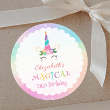 Cute Rainbow Unicorn Magical Birthday Party