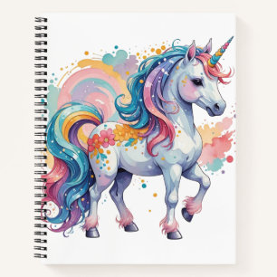 Cute Rainbow Unicorn Notebook