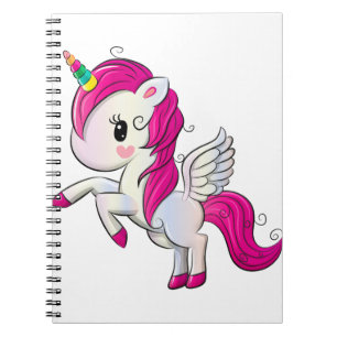 Cute rainbow unicorn notebook