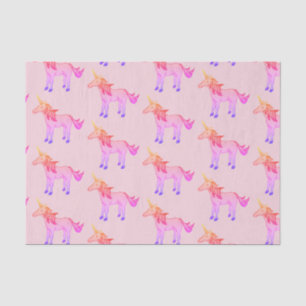 Cute Rainbow Unicorn Pink Pattern Kids Tissue Paper