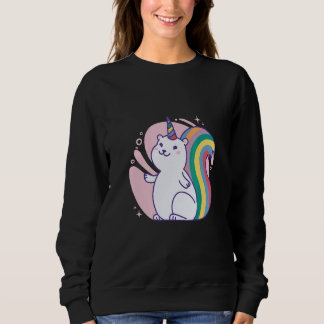 Cute rainbow unicorn squirrel sweatshirt