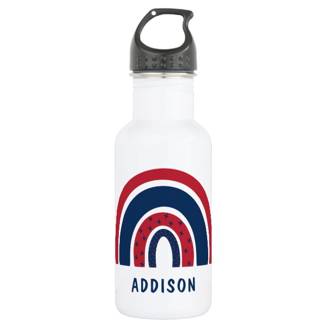 Cute Rainbow Unique Boy Personalised Custom Name 532 Ml Water Bottle (Front)