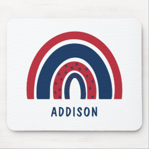 Cute Rainbow Unique Boy Personalised Custom Name Mouse Pad