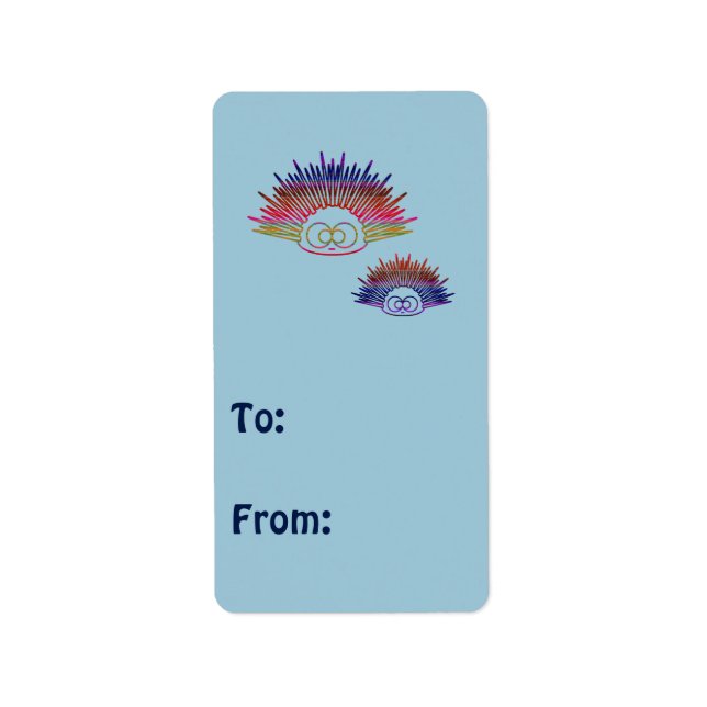 Cute Rainbow Urchins Label (Front)