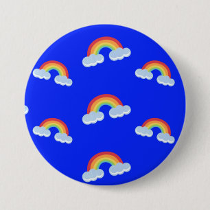 Cute Rainbow with Clouds Pattern 7.5 Cm Round Badge