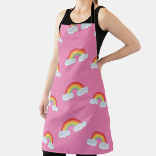 Cute Rainbow with Clouds Pattern Apron