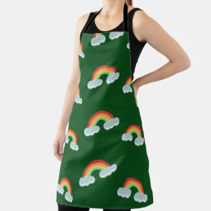 Cute Rainbow with Clouds Pattern Apron