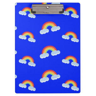 Cute Rainbow with Clouds Pattern Clipboard