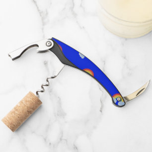 Cute Rainbow with Clouds Pattern Corkscrew
