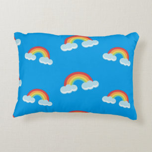 Cute Rainbow with Clouds Pattern Decorative Cushion