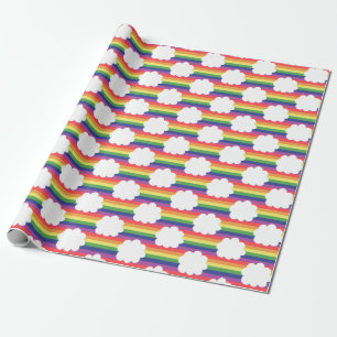 Cute Rainbow with Clouds Wrapping Paper