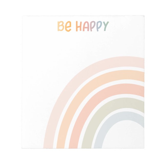 Cute Rainbow With Flowers Girls Notepad (Front)