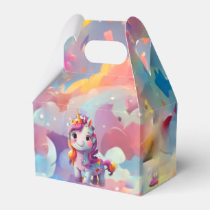 cute rainbows colourful unicorn birthday favour box
