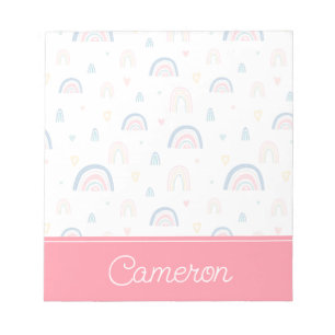 Cute Rainbows & Hearts Pattern Notepad