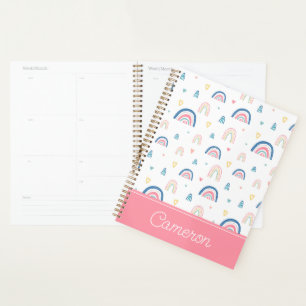 Cute Rainbows & Hearts Pattern Planner