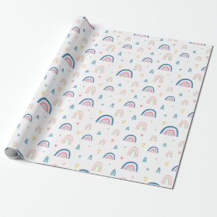 Cute Rainbows & Hearts Pattern Wrapping Paper