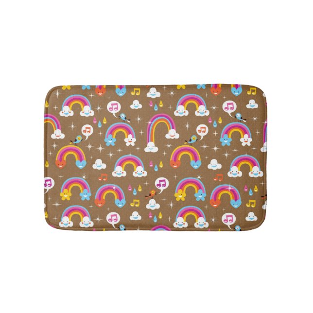 cute rainbows pattern bath mat (Front)