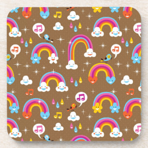 cute rainbows pattern coaster