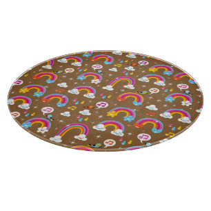 cute rainbows pattern cutting board