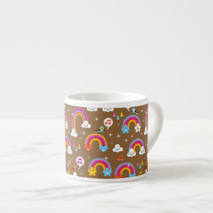 cute rainbows pattern espresso cup