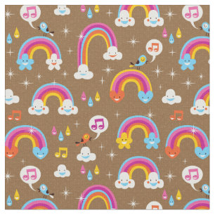 cute rainbows pattern fabric