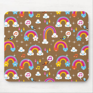 cute rainbows pattern mouse pad