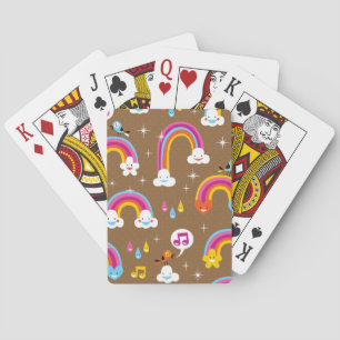 cute rainbows pattern playing cards