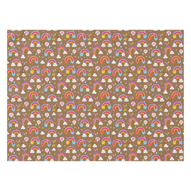 cute rainbows pattern tablecloth (Front (Horizontal))
