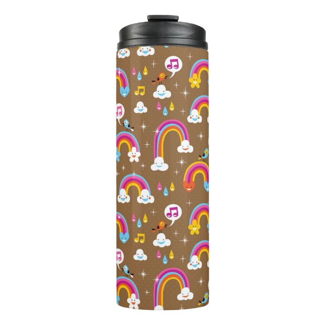 cute rainbows pattern thermal tumbler (Front)