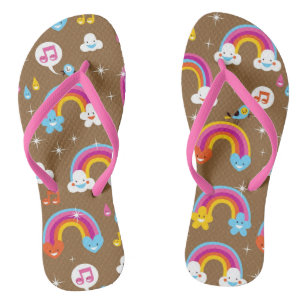 cute rainbows pattern thongs