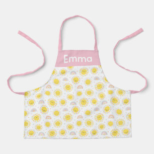 Cute Rainbows, sunshine and hearts pastel Apron